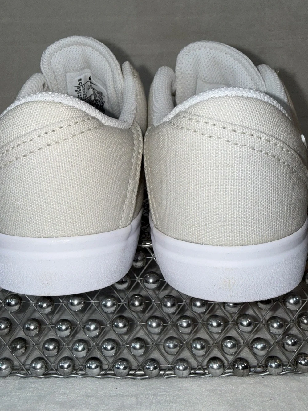 Nike SB Check CNVS GS Light Bone White Canvas Sneakers Youth 4Y NEW